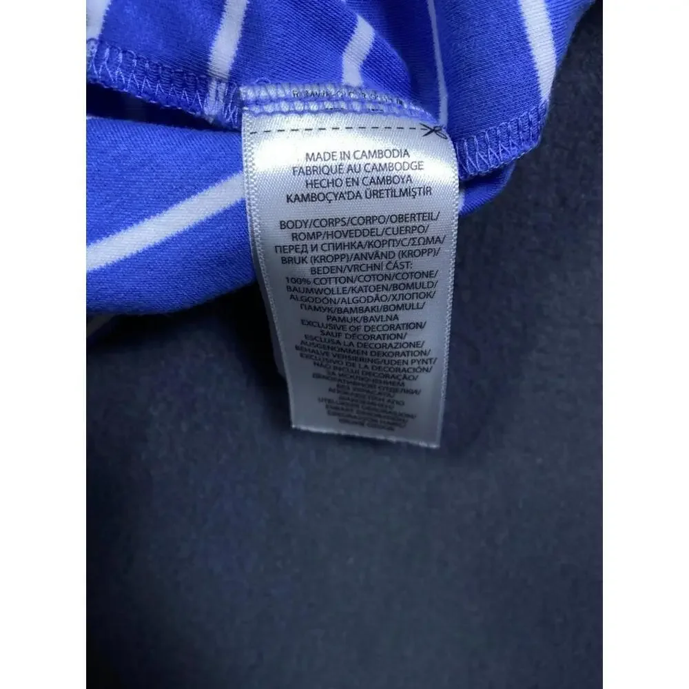 Polo Ralph Lauren Custom Fit 22x24.5 Golf Shirt Men’s Size L Blue White Stripes